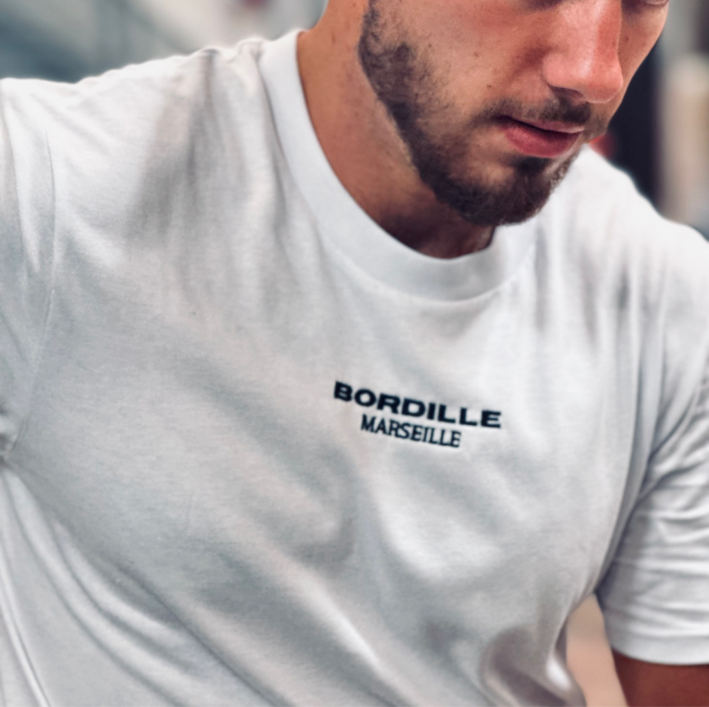 Classique Bordille Blanc Brodé Unisexe