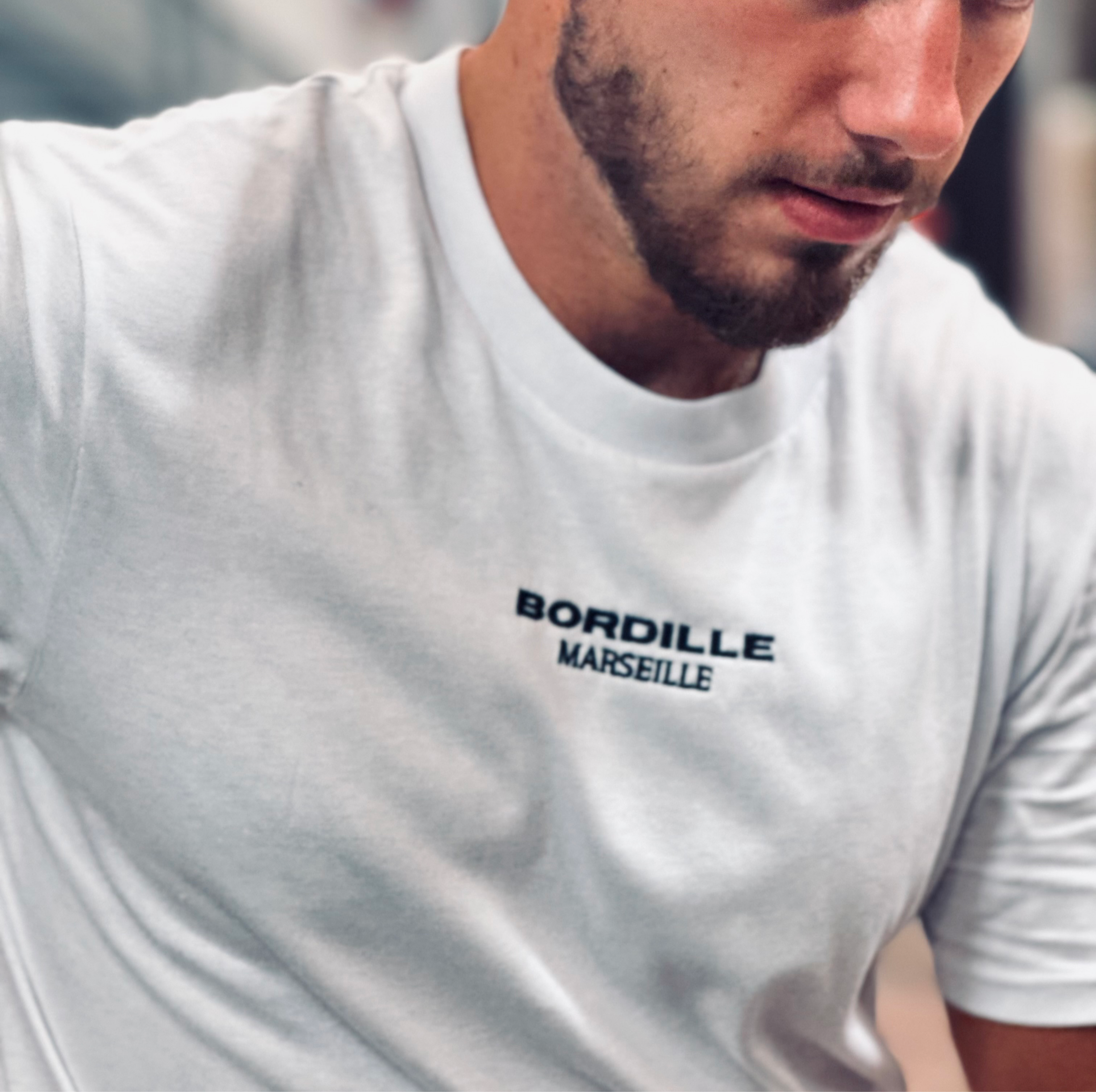 Classique Bordille Blanc Brodé Unisexe